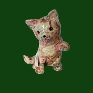 Linda Edgington design porcelain  cat multicolor